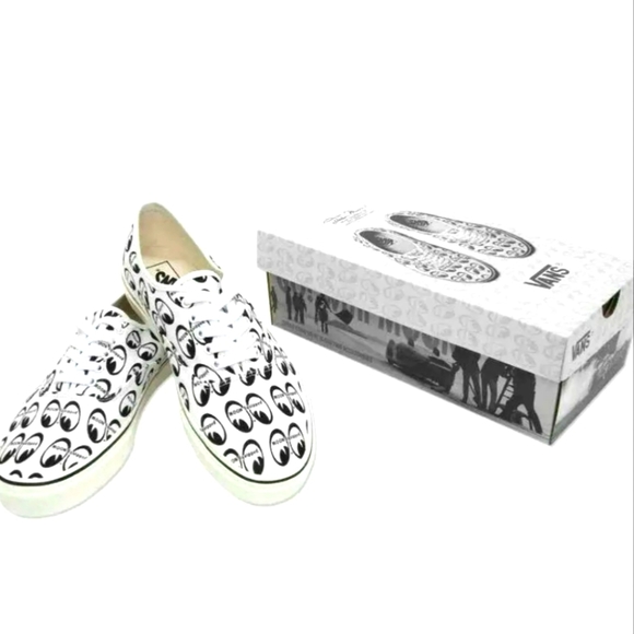 VANS X MOONEYES AUTHENTIC MQQN Equipped Sneakers White 2018 Japan Xmas Party ltd - Picture 3 of 7